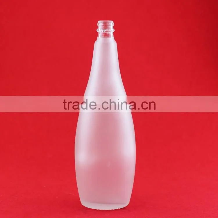 Wholesale good quality bulleitesd brandy bottles alcohol bottles frosted liquor 500ml spirit bottles