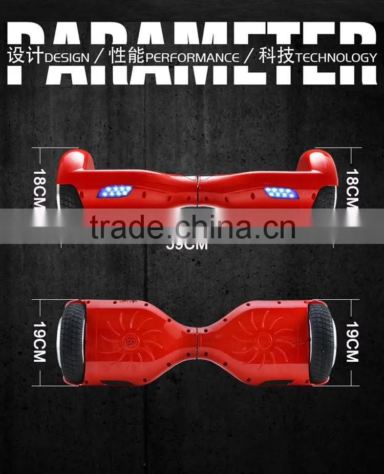 China 6.5 inch electric 2 wheel bluetooth hoverboard balance with Samsung battery
