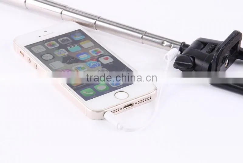 2015 hot portable in pocket walking stick selfie stick with wired cheap price