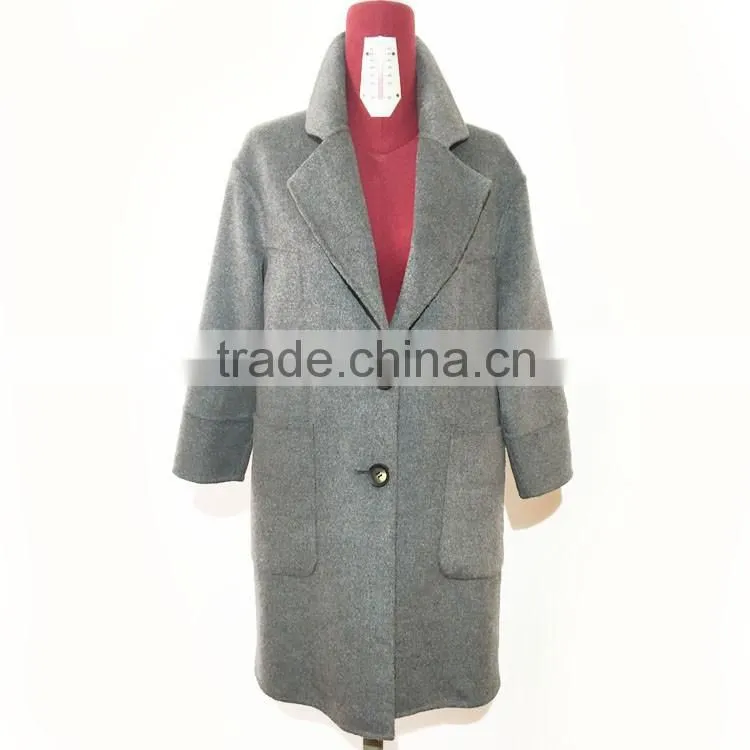 2016AW Ladies Women fashion long woolen coat two buckle