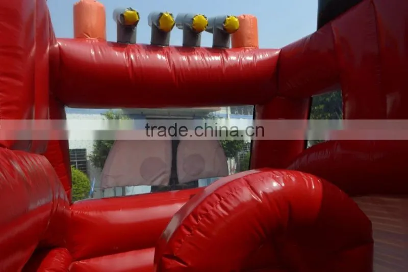 Hot selling popular and cutely car combo inflatable slide combo for kids
