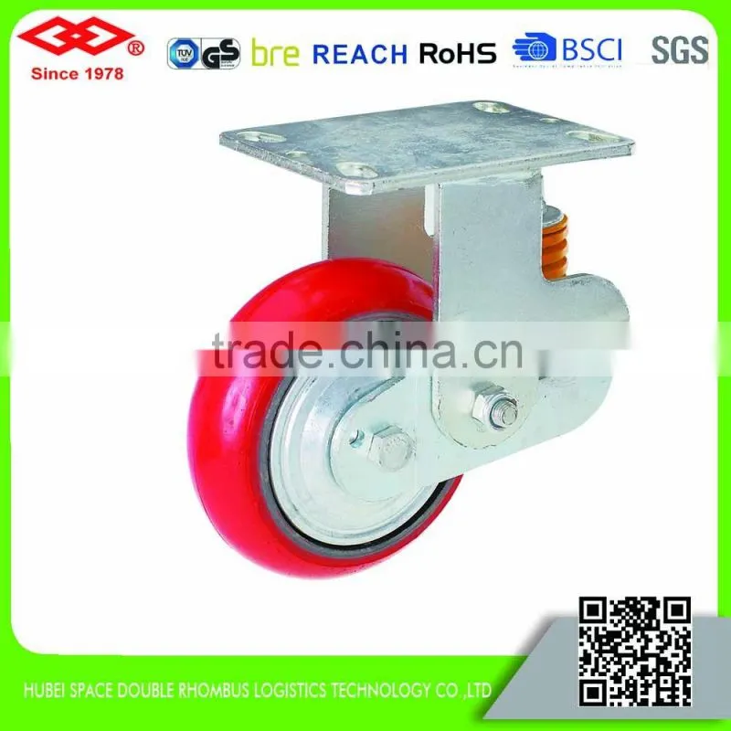 150mm-200mm Shock absorbing Polyurethane caster wheel with cast iron center