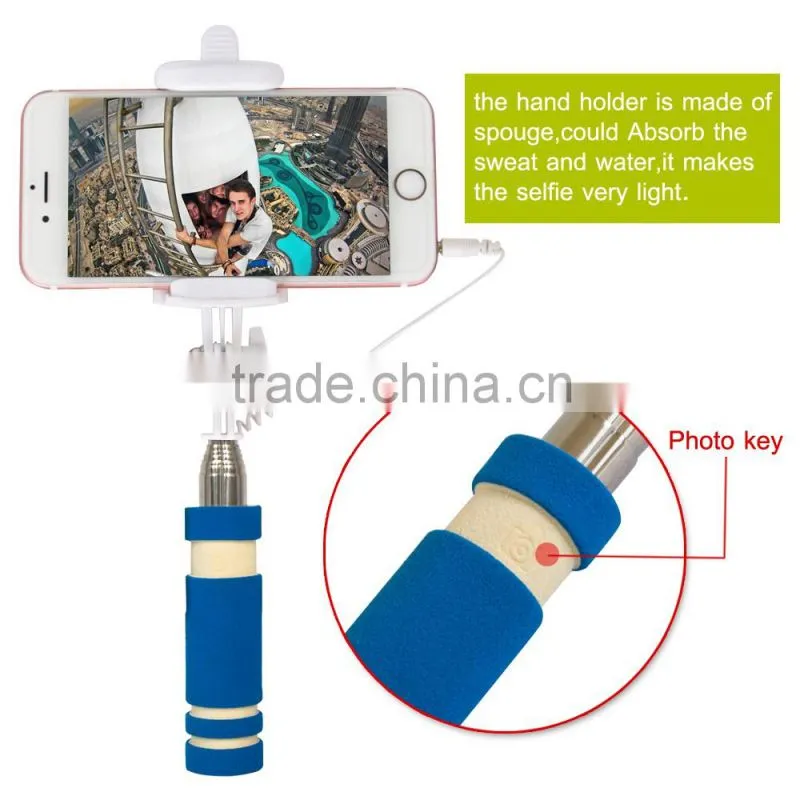 Factory price wholesale portable extendable monopod hand selfie stick case for mobile phone