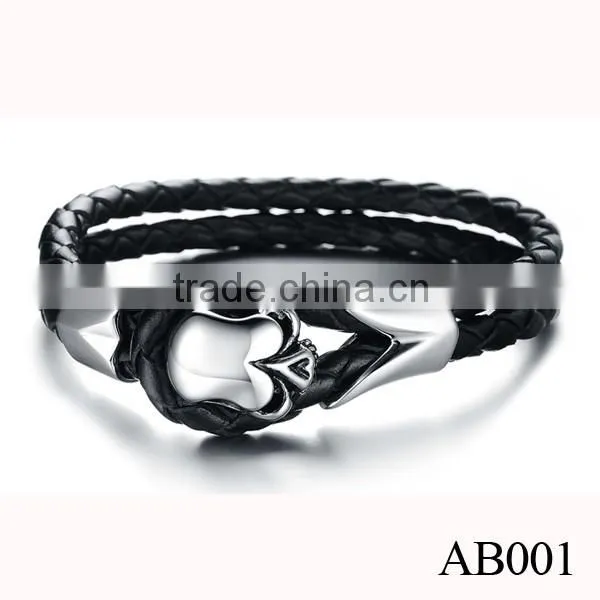 Fashion Popular Hight Polish Skull Bracelet For Men/North Skull Men Jewelry