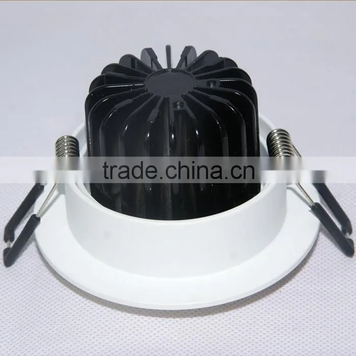 white color downlight led 10w Triac dimmable 7W 9W LED COB round downlight 230v