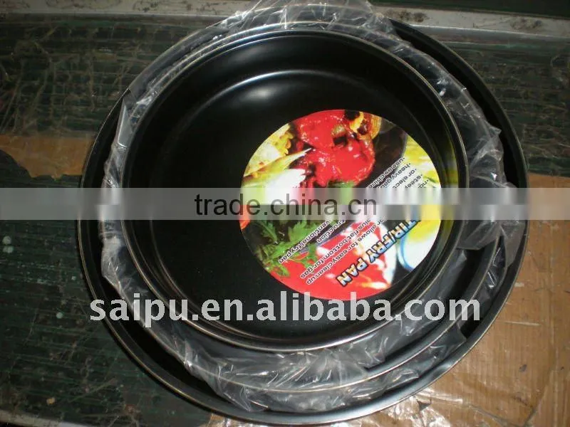 carbon steel 3pcs pizza pan