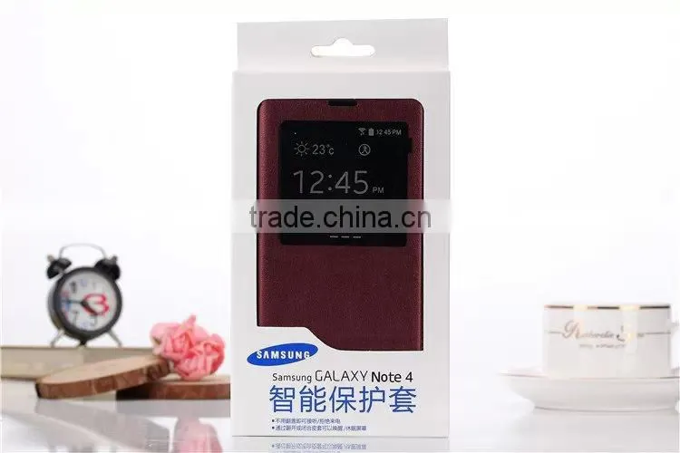 high quality leather cellphone case for samsung note 4, wholesale for samsung galaxy note 4 leather case