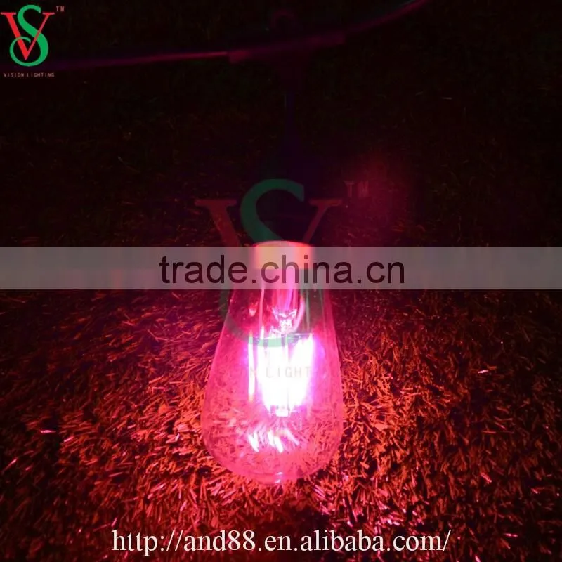 Colorful led filament bulb light edison filament E27 bulb