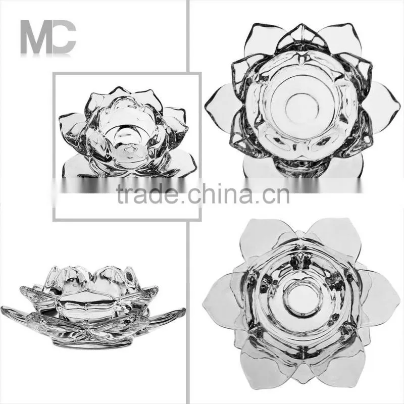 Lotus Style Luxury Decorative Tealight Glass Candle Holder