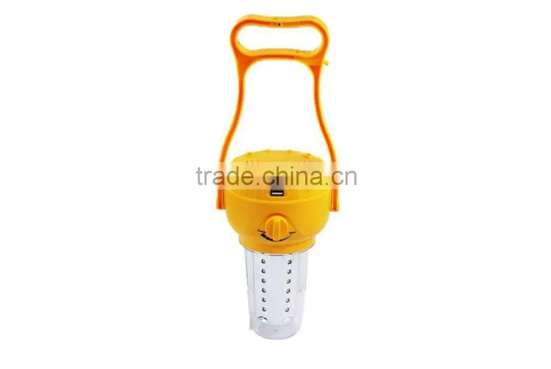 plastic solar lantern with solar phone charger