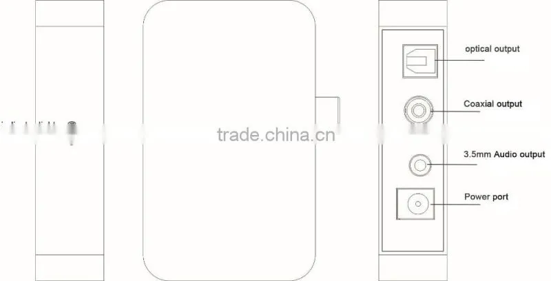3.5mm aptX Bluetooth music receiver analog to digital optical coaxial receiver
