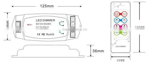 BC-313 DC12V-DC48V color temperature controller 2 channel adjustable controller color temperature