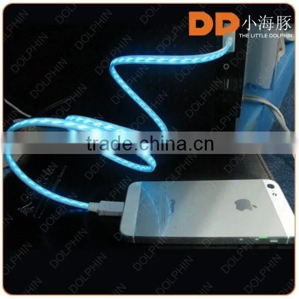 Best quality flowing EL lighted led usb multi charger cable for iphone 6s charger cable