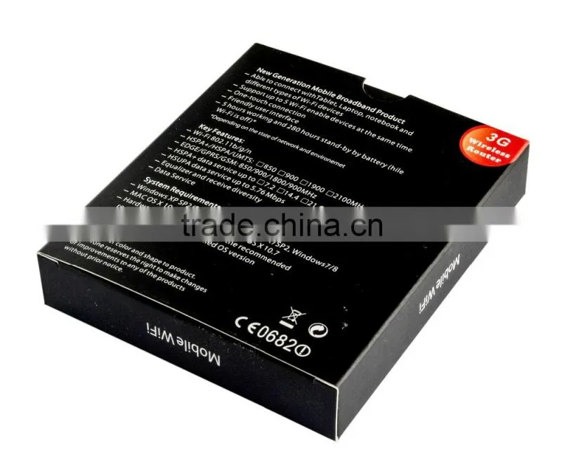 Portable mini inbuilt 1400mAH battery sim card slot wireless 3g wifi router