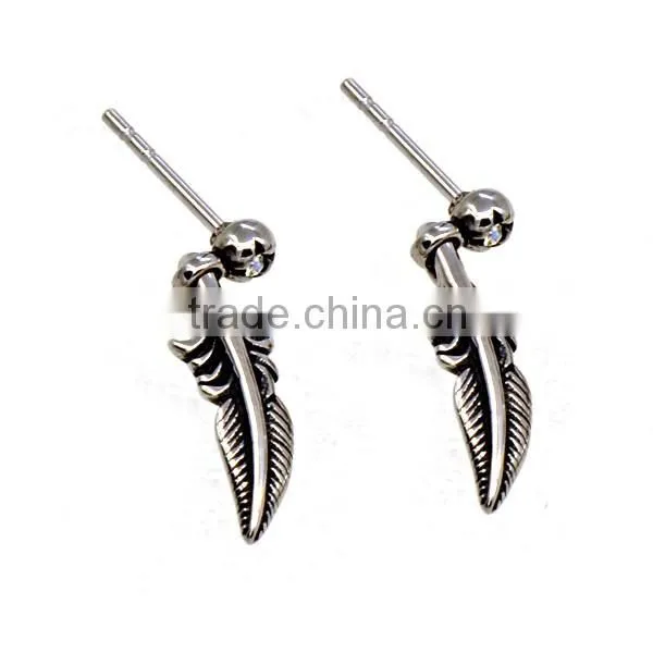 stainless steel vintage earrigs casting wings earrings mens high quality earrings