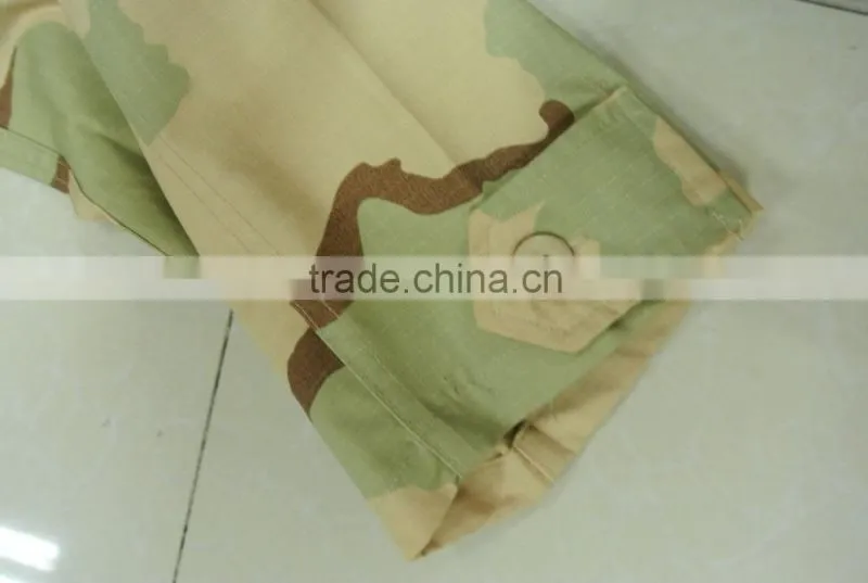 Custom made 60% cotton 40% polyester ripstop yellow tone desert camouflage USA army Battle dress uniform