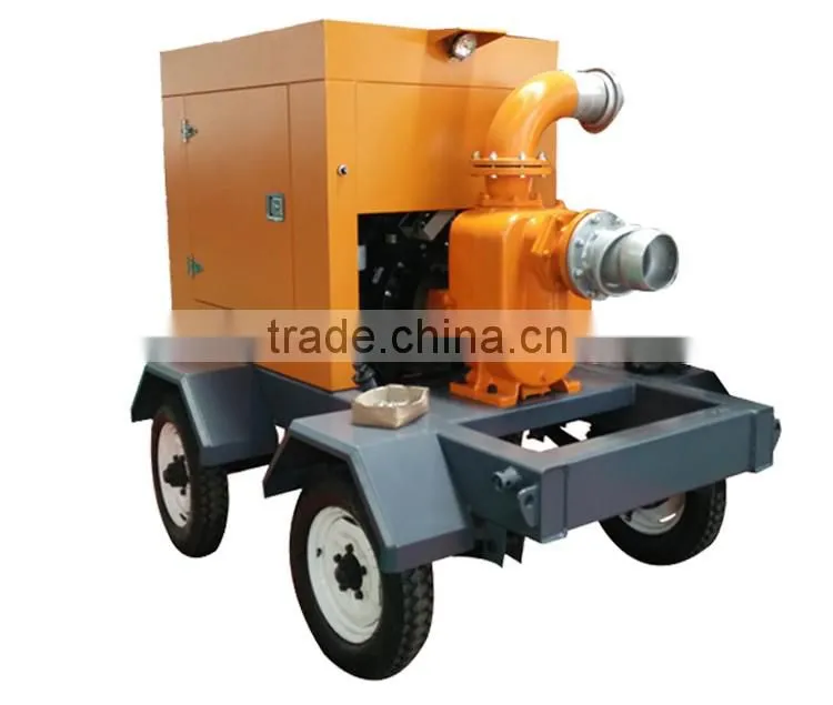 agricultural irrigation diesel water pump trailer mounted 400m3/hr