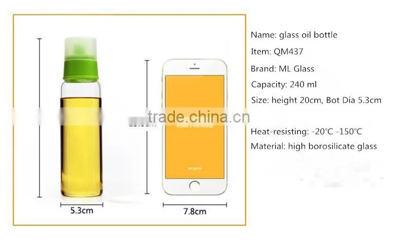 wholesale glass sauce bottle vinegar soy bottle 240ml