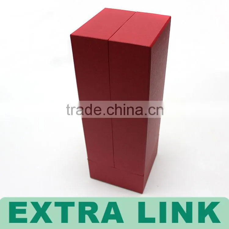 Custom Made Logo Luxury Cardboard Matte Red Velvet Magnetic Wine Gift Box