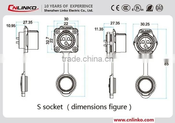 Made in china waterproof wire connector 9 contacts Cable Terminal End Copper Ferrules Connector