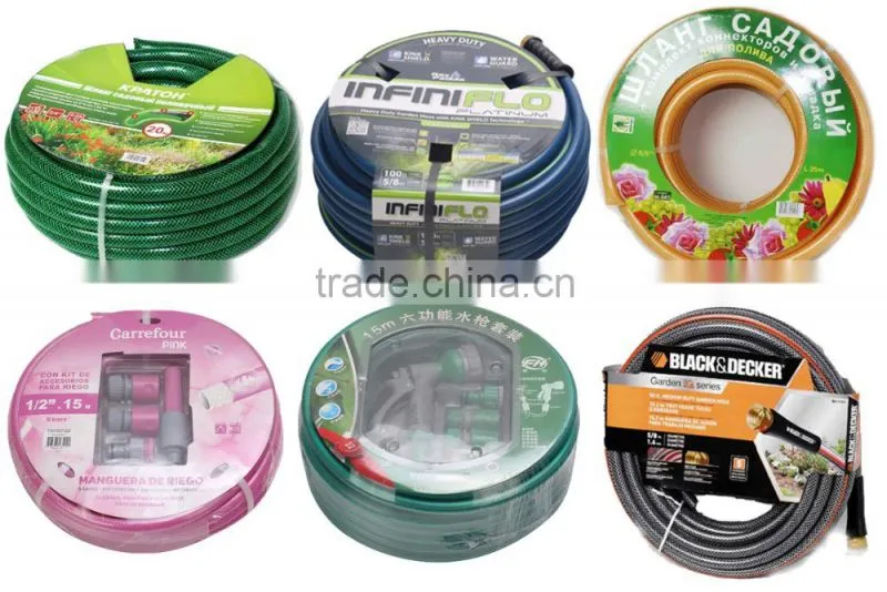 PVC Plastic hose with brass fittings 1/2'' 5/8'' garden hose pvc spiral flexible hose