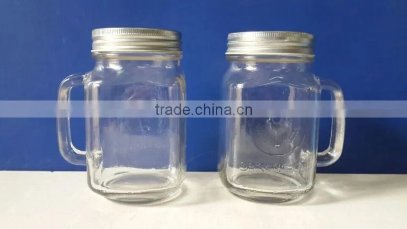 square glass bottle with handle