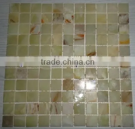 NEW PRICE LIGHT GREEN ONYX MOSAIC TILES COLLECTIONS