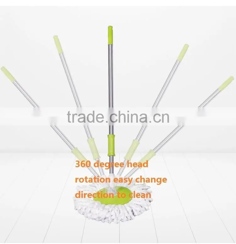 Telescopic Stainless Steel Rolling Magic Spin Mop plus Bucket 2 Replace Mop Heads
