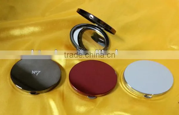 New design foldable round metal custom logo pocket compact mirror