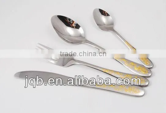84pcs flatware sets with leather box packing royal style and high quality