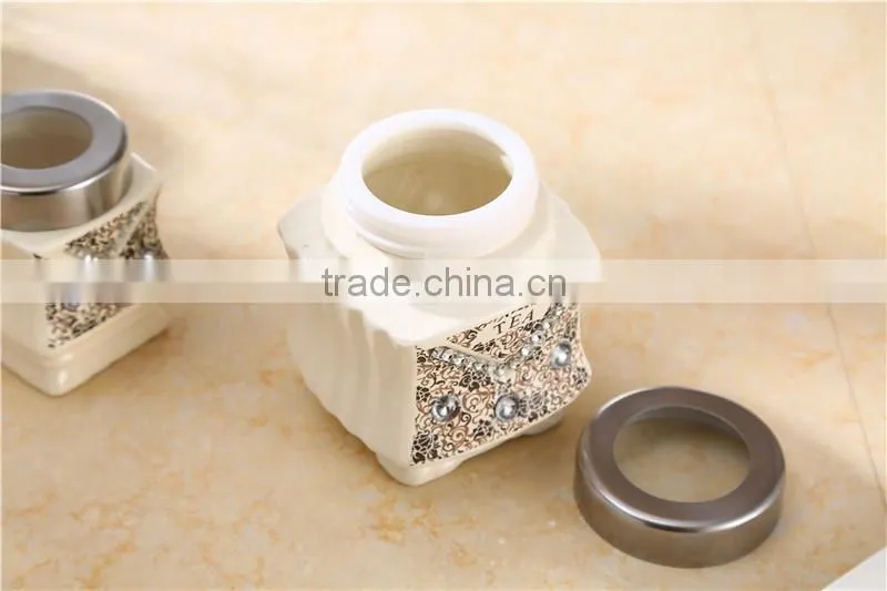 Fashion design ceramic canister set