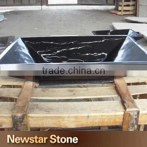 Chinese natural stone carved handmade beige marble sink