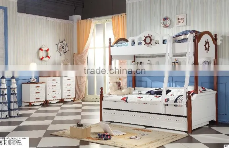 RD902 solid wood home use modern fashionable kids bunk bed