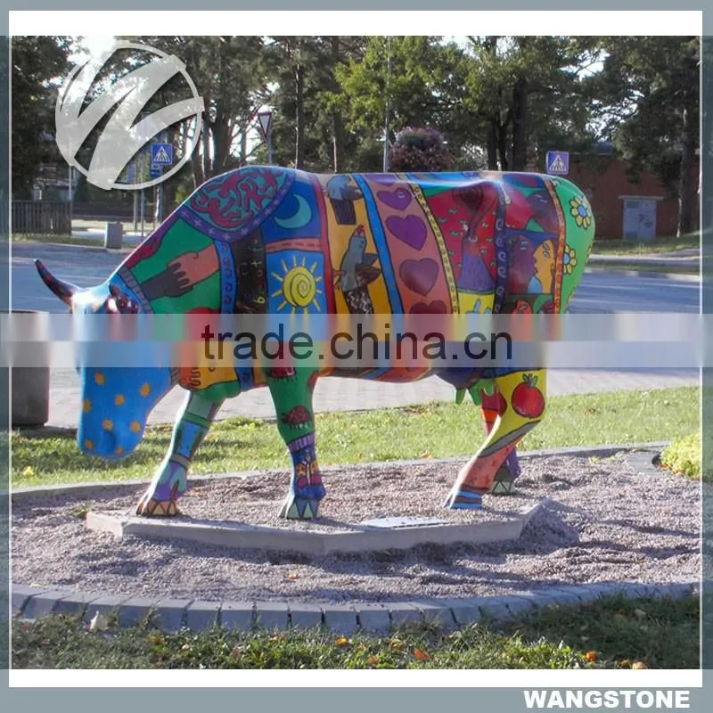 Outdoor large bronze bull sculpture