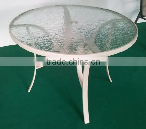 Garden dining glass round table