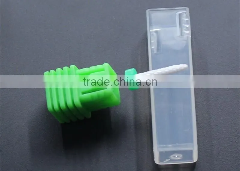 Total Length Nail Drill 38MM White Ceramic Burr For Nail Head Diameter 2MM Small Flame
