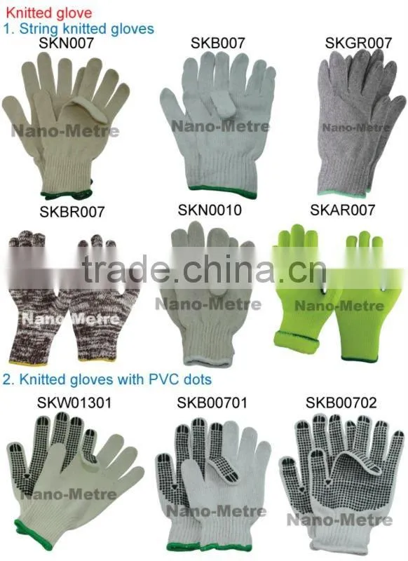 NMSAFETY bleached polycotton string cheap winter knit gloves