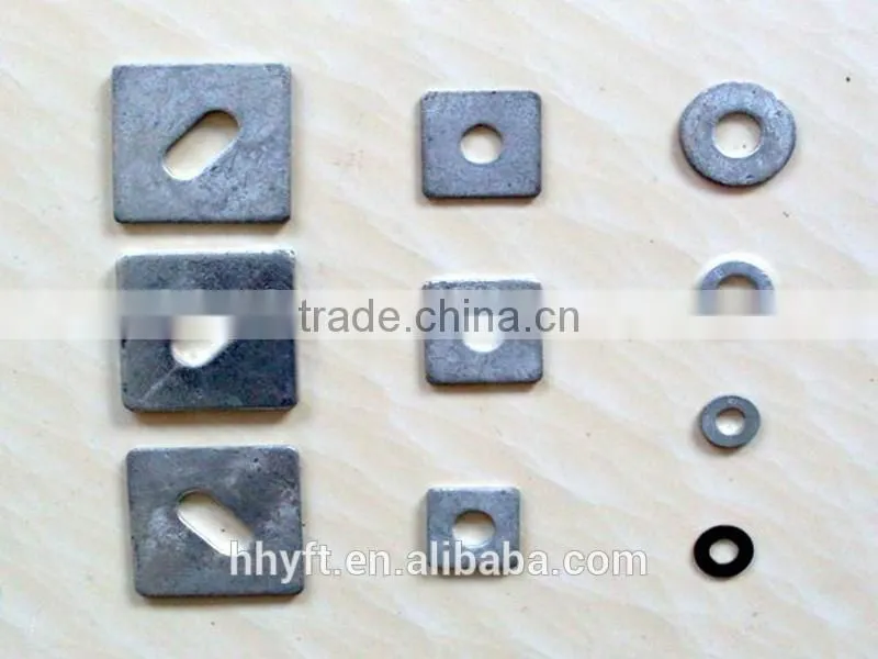 2"*2"*1/4"&3x3x1/4" square/round/slooted hole washer on sale