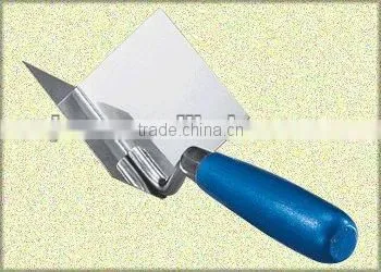 Blue Wooden Handle Stainless Flexible Blade Corner bricklaying trowel