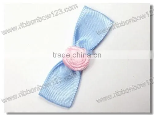 Colorful min ribbon bow with rose