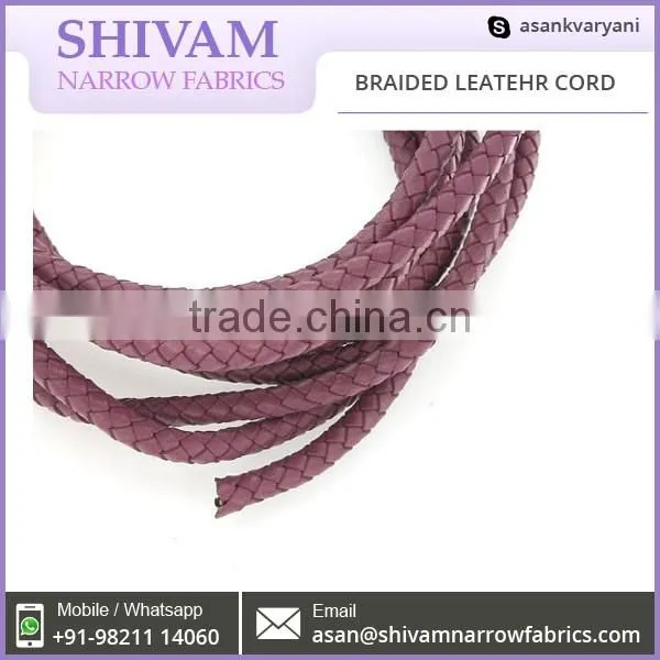 High Performance Multi Color Flat Braided Leather Cord from Genuine Manufacturer
