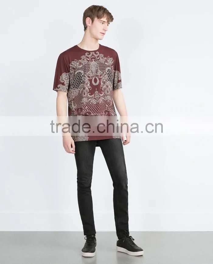 OEM good quality men digital t shirt printing with vintage totems