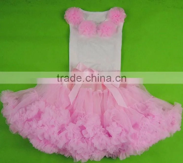 Factory Direct Sales pettiskirt set with flowers for kids MADE IN CHINA