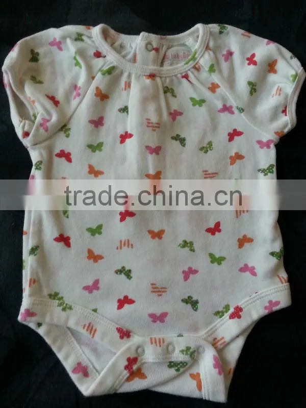 Plain Butterfly Baby Girl Bodysuits Cotton Rompers