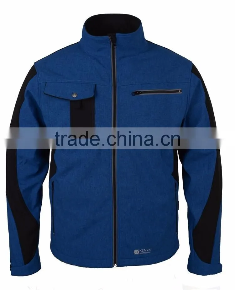 New design imitation jean oem softshell jacket with 3 layer