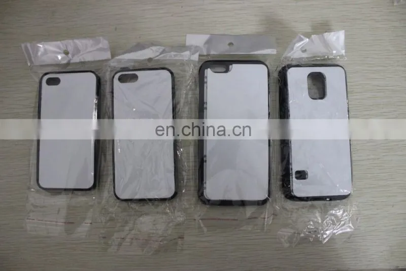 sublimation blank TPU+PC+ aluminum sheet black mobile phone covers