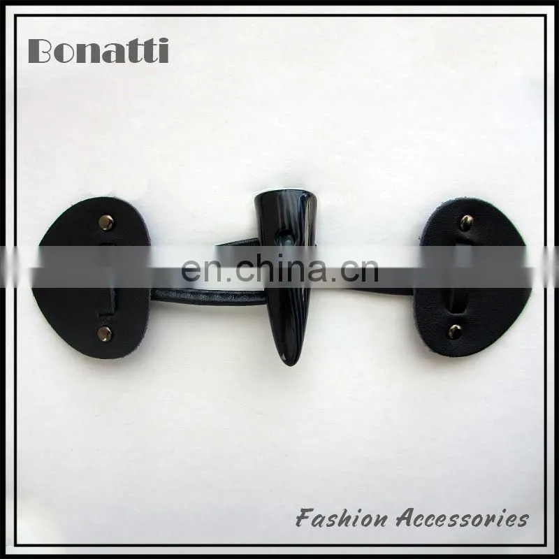 fancy brown leather toggle buttons