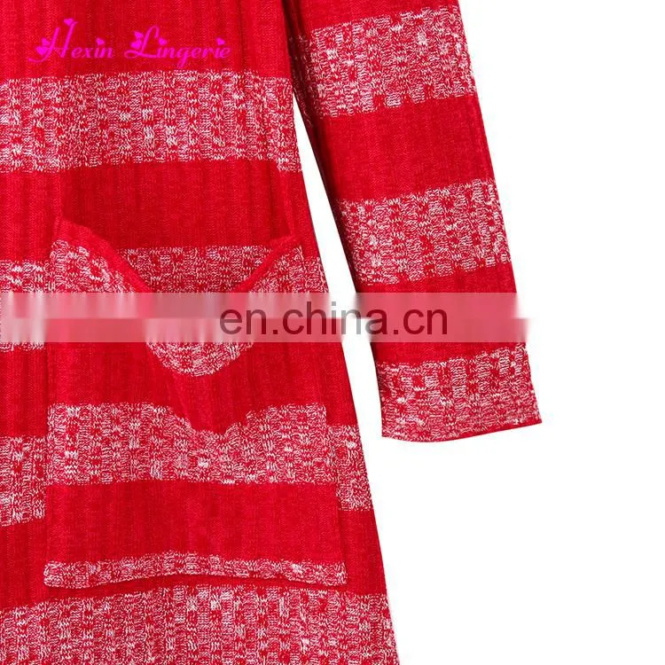 2017 Latest Fashion Red Long Kintting Cardigan Women Tops