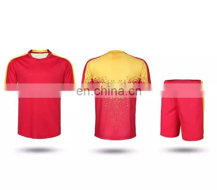 Custom design thai quality soccer jersey ,red color football jersey wear