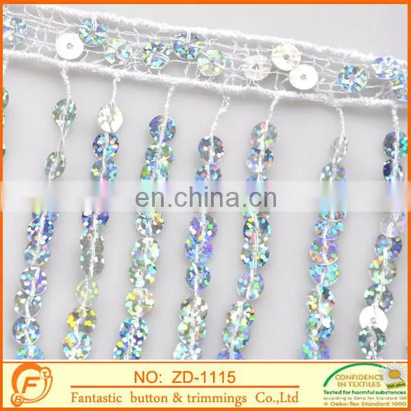 colorful sequins fringe tassel for women garments accessories